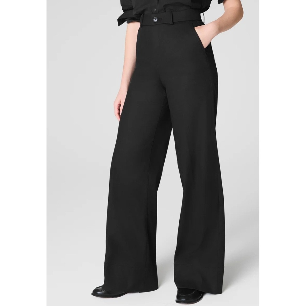 SPANX Black High-Rise Wide Leg Trousers